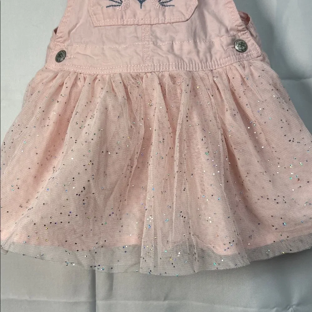 OshKosh B’Gosh Pink bunny and tail tulle skirt overall dress size 24 months